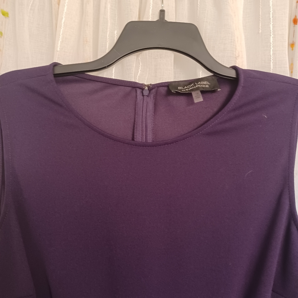 BLACK LABEL by EVAN- PICONE Plum Purple Classic Sleeveless Dress Size 16 - Picture 6 of 13